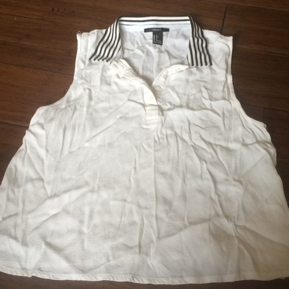 Forever 21 white sleeveless blouse